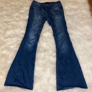 Flare Bottom Stretch Denim Jeans